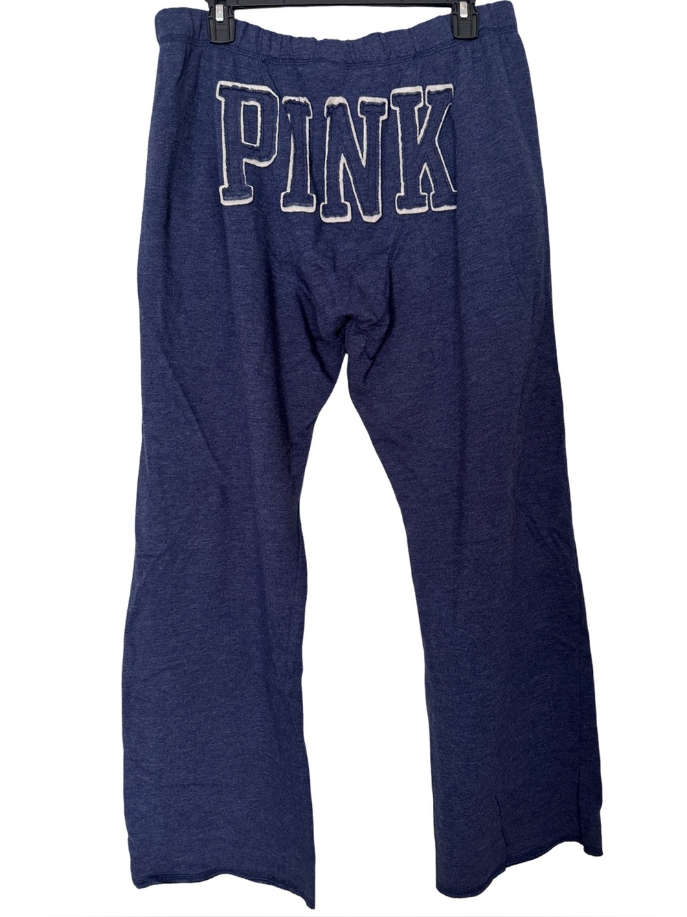 Vintage VS PINK Y2K Denim Blue Spellout Wide Leg Sweatpants M